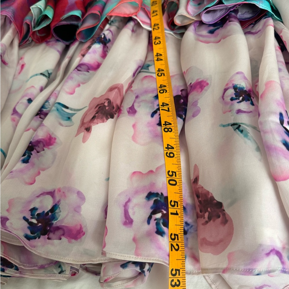 Anthropologie Pastel Floral Strapless Tiered Dress NWT - Picture 8 of 8